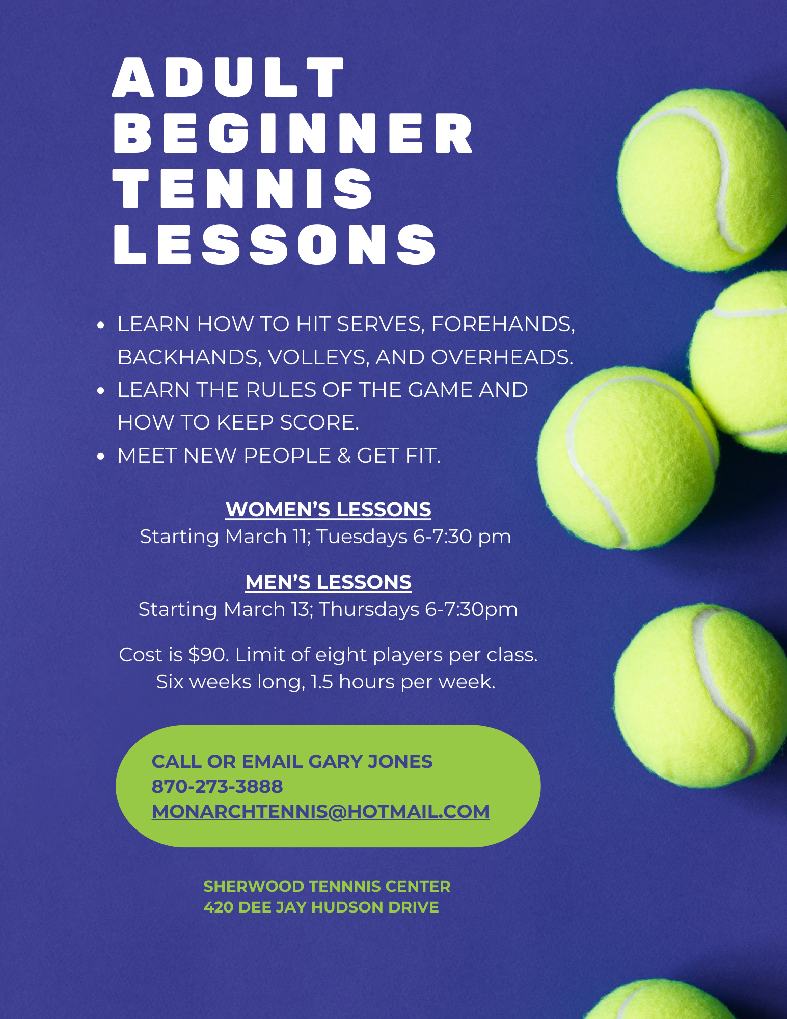 Adult Beginner Tennis Lessons